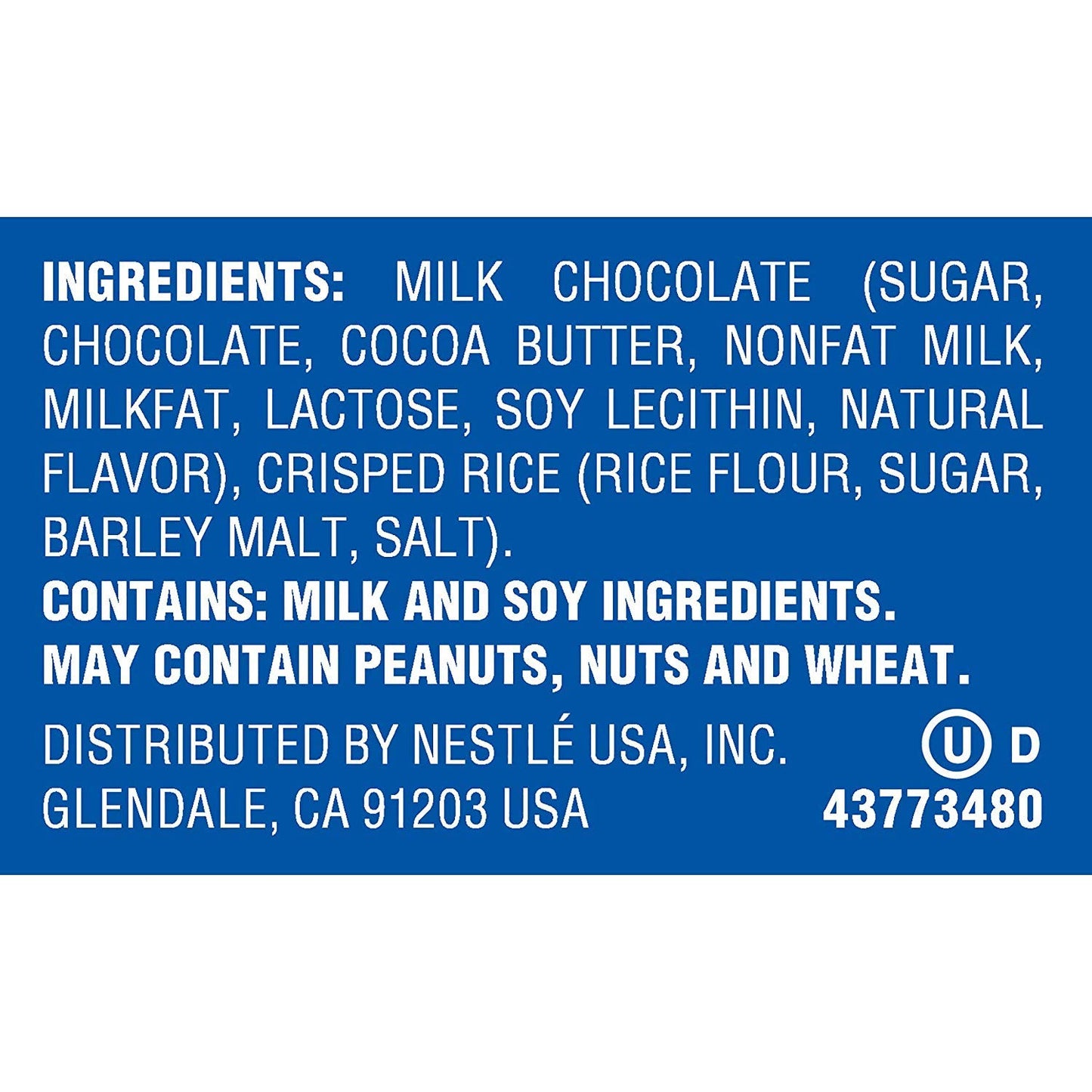 Crunch Chocolate Bar, Fun Size, 1 Bag, 11 oz