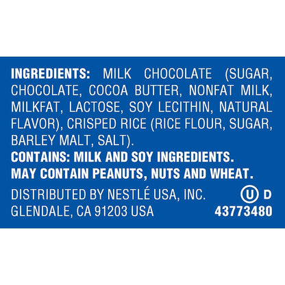 Crunch Chocolate Bar, Fun Size, 1 Bag, 11 oz