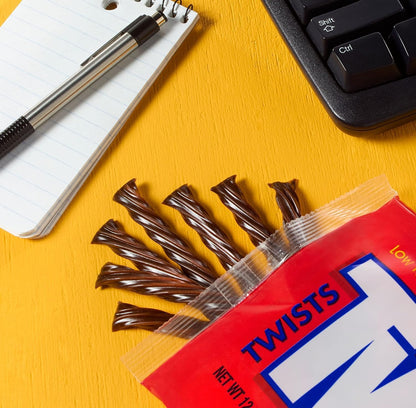 Twizzlers Chocolate Flavored Twists - Pack of 2-12 oz Bags - Low Fat Snacks - Fun to Share - Classic Treats for the Whole Family