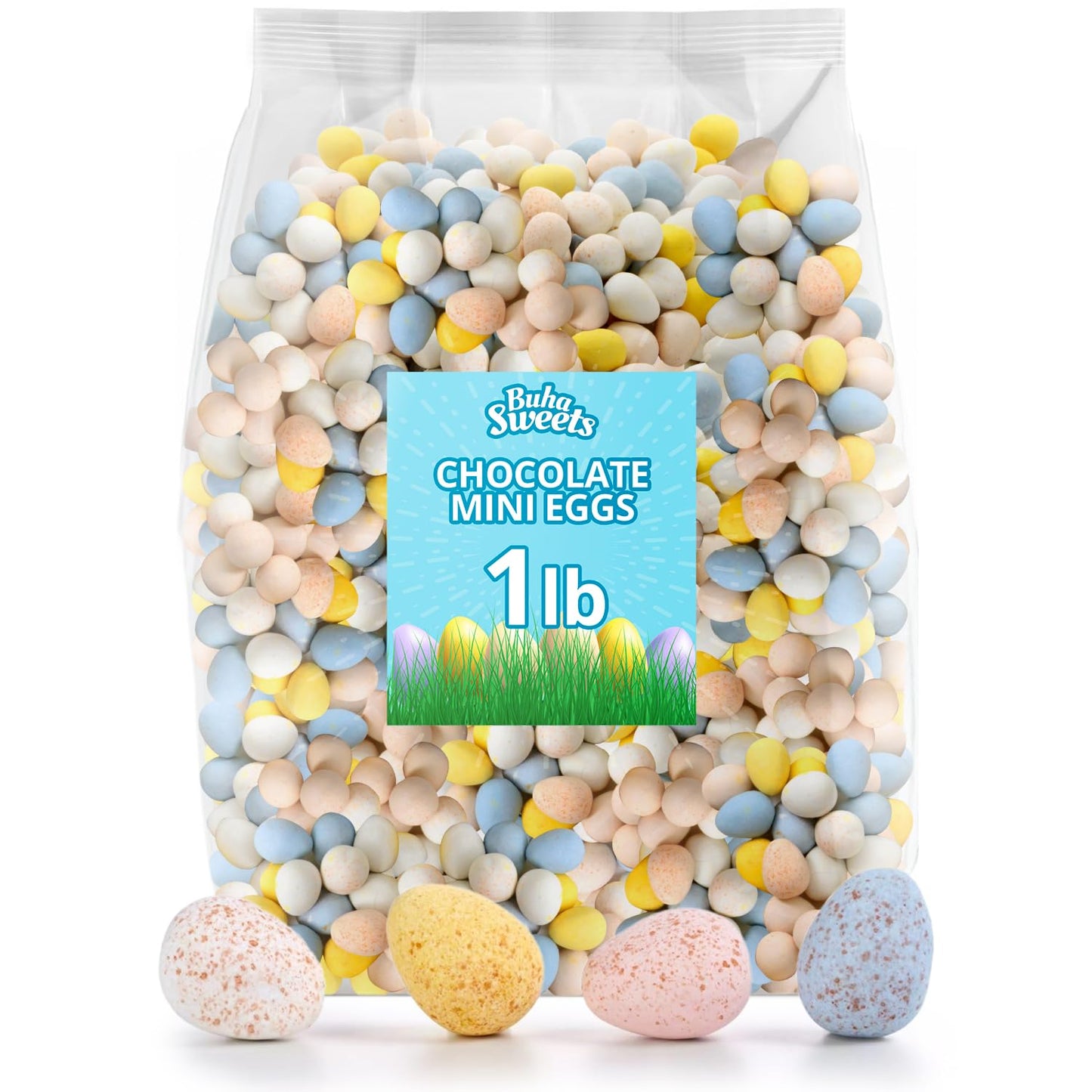 Mini Eggs Bulk Pack 1 Pound - Milk Chocolate Easter Candy For Baskets Stuffers, Egg Hunt, Patries & Treats - Approx 125 Eggs