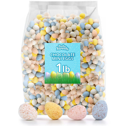 Mini Eggs Bulk Pack 1 Pound - Milk Chocolate Easter Candy For Baskets Stuffers, Egg Hunt, Patries & Treats - Approx 125 Eggs