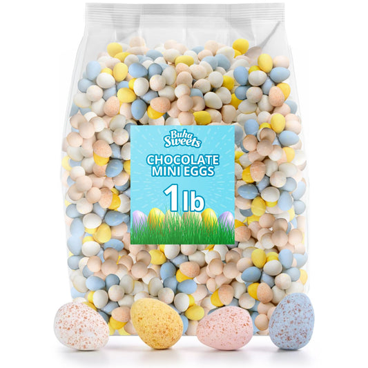 Mini Eggs Bulk Pack 1 Pound - Milk Chocolate Easter Candy For Baskets Stuffers, Egg Hunt, Patries & Treats - Approx 125 Eggs
