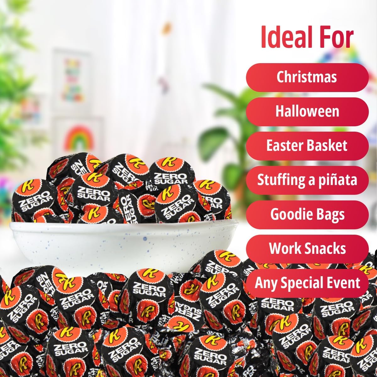 Zero Sugar Miniatures Dark Chocolate, 2 Pound Zero Sugar Peanut Butter Cups Delights, Indulgent Dark Chocolate Peanut Butter Cups For Enjoyment, Perfect For Snacking, Parties, and Gifts