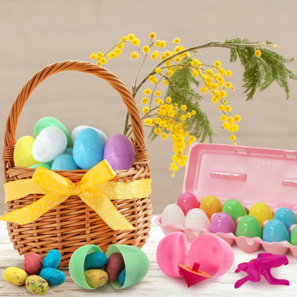 Plastic Easter Eggs Filled with Chocolate Robin Eggs, 12 Filled Easter Egg Bulk