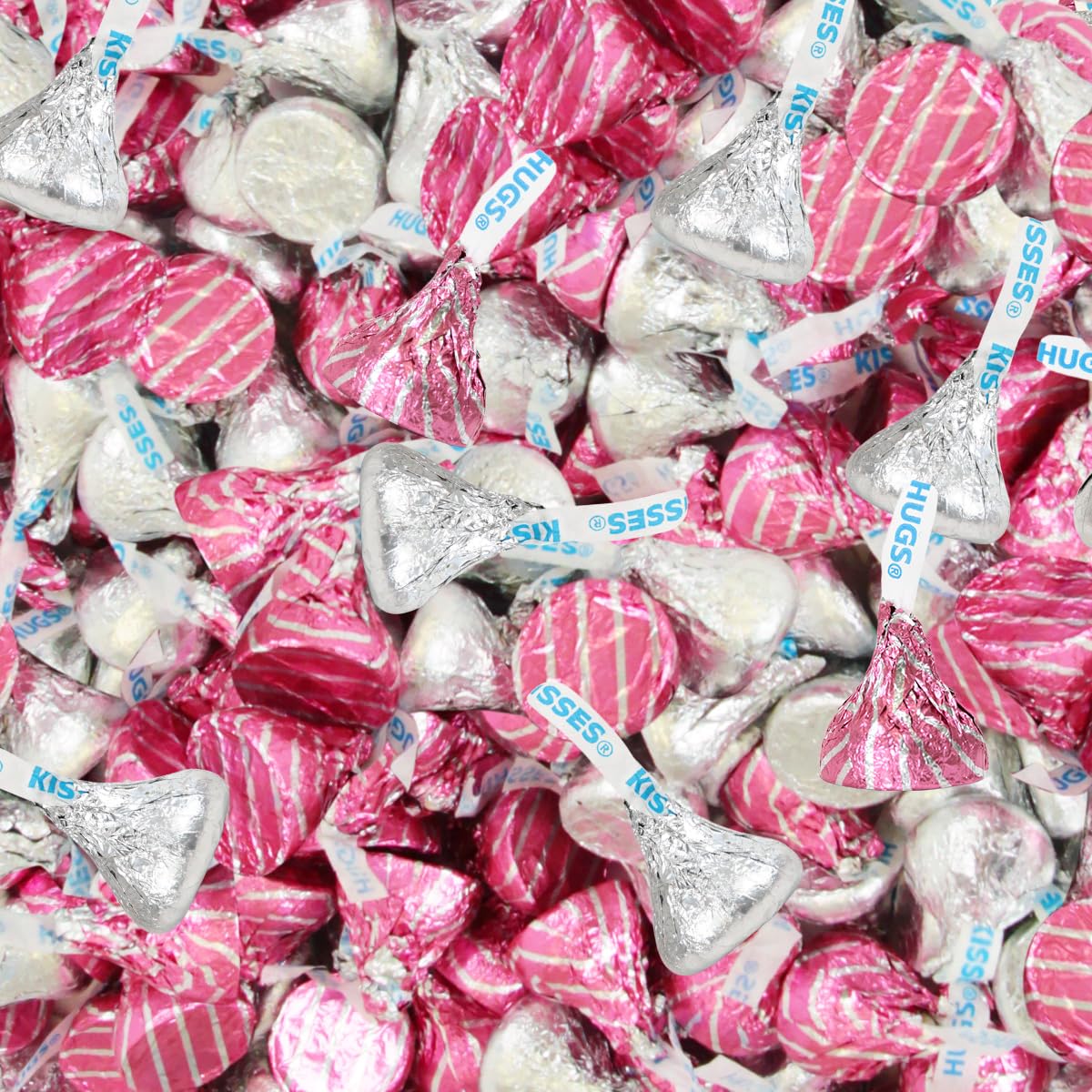 Pink and Silver 1lb Pack of Chocolate Candy Individually Wrapped for Decorating, Gifting and Treating Yourself, Delicious Pink Chocolate Bulk for Sharing