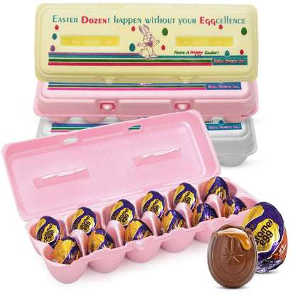 Easter Caramel Eggs in Dozen Cartons, 3 Dozen Cartons Total of 36 Cad Bury Eggs, Great for Egg Hunt, Perfect for Easter Baskets and Seasonal Gifting
