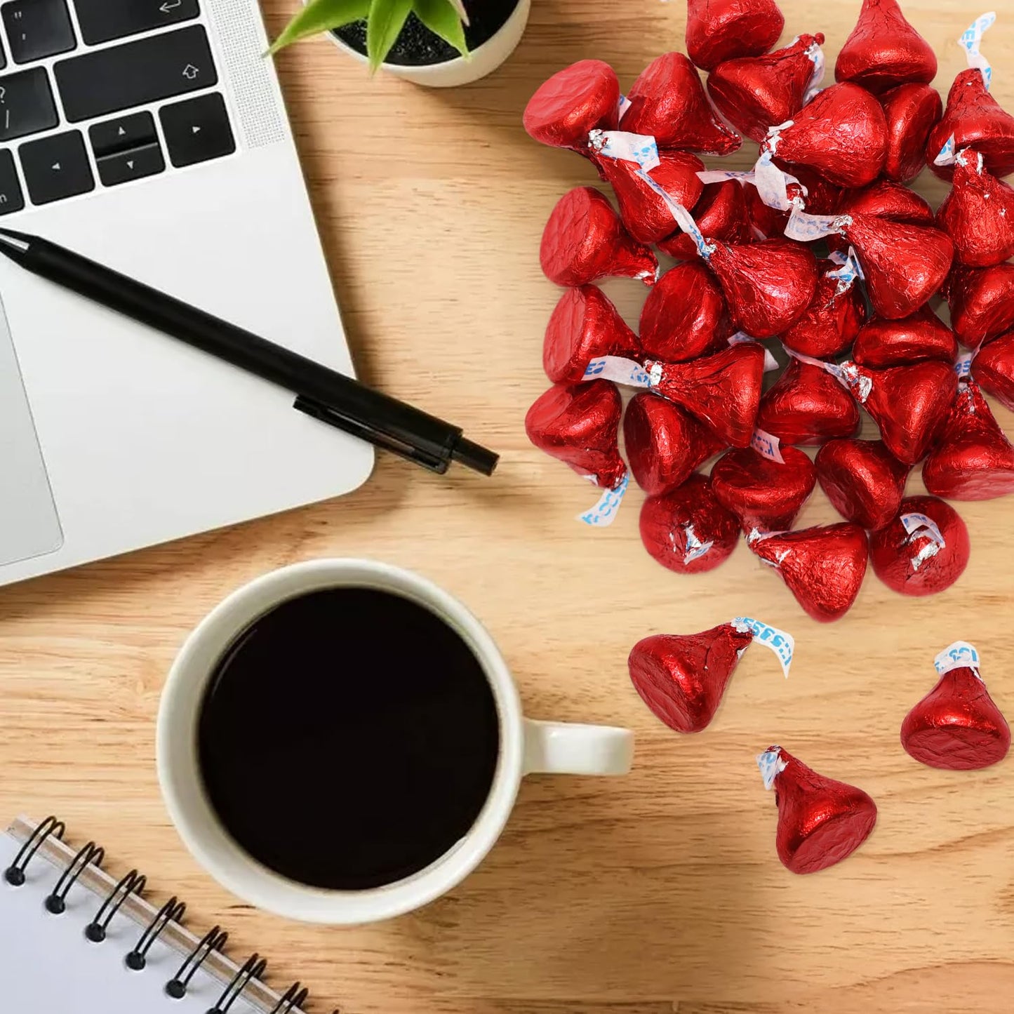 Bulk Milk Chocolate Candy in Red Foil - 1 Pound Bag Individually Wrapped Classic Chocolate Drops for Valentine’s Day, Weddings, Candy Buffets, Parties, and Gifts - Approx 100 Pieces