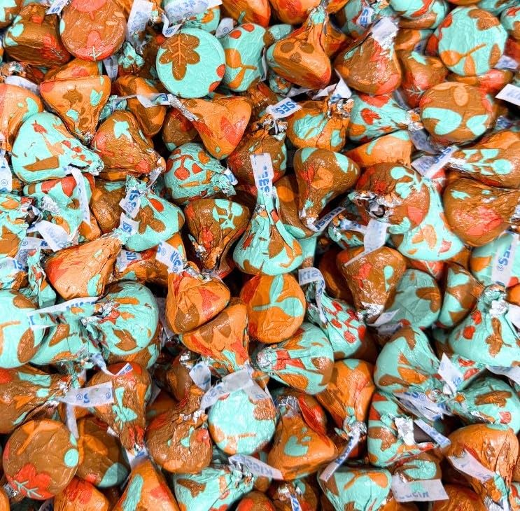 Thanksgiving Candy Foil Wrapped Milk Chocolates 1 lb - Fall Themed Milk Chocolate Candy - Perfect for Thanksgiving Candy Bowls, Party Favors & Harvest Seasonal Gifts - Approx 100 Pieces
