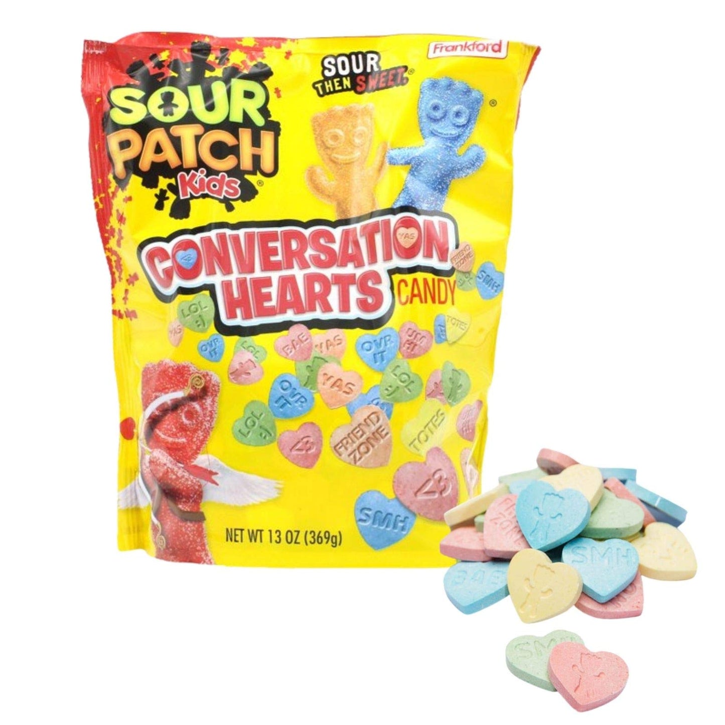 Sour Patch Kids (1) Bag Conversation Hearts Valentine's Day Candy - Sour Then Sweet - 13 oz Bag