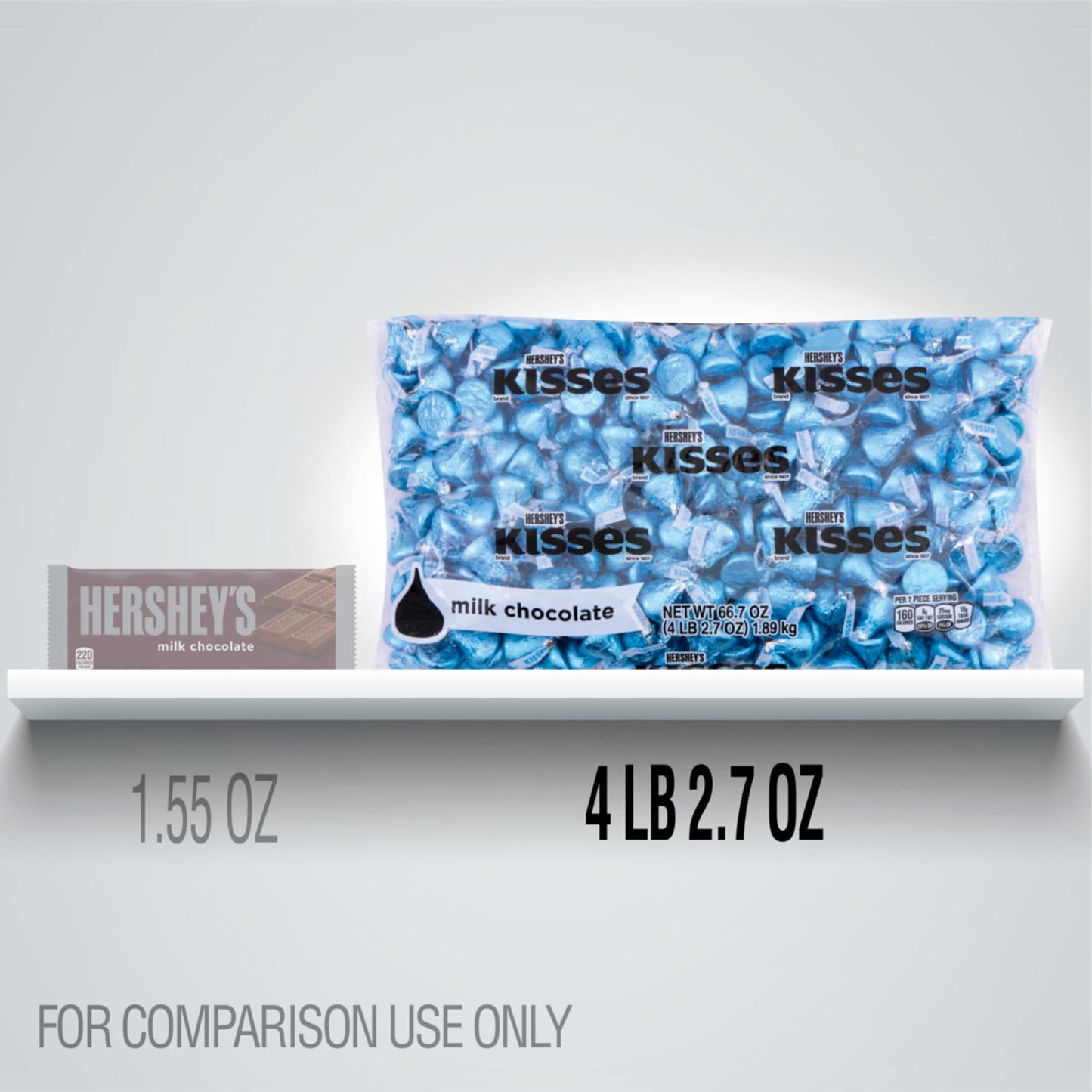 HERSHEY'S KISSES Milk Chocolate Candy Bulk Bag, 66.7 oz