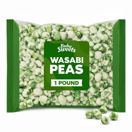 Wasabi Peas 1 Pound Bulk - Crunchy Roasted Green Peas with Bold Wasabi Flavor, Spicy Savory Snack, Asian-Inspired Snack Mix Ingredient