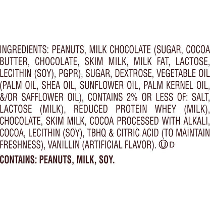 REESE'S Milk Chocolate Peanut Butter Hearts, Valentine's Day Candy Packs, 1.2 oz (36 Count)