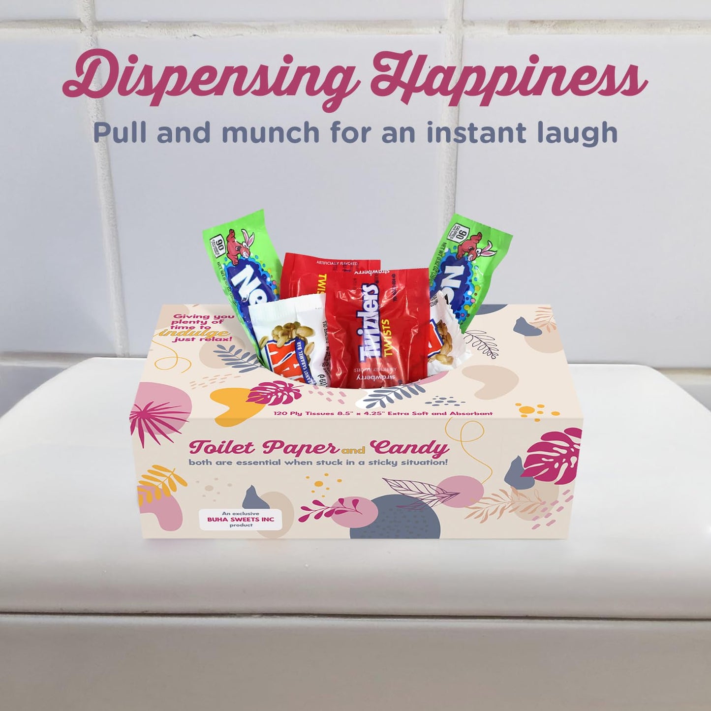 Tissue Box Filled With Candy Halloween Surprise Prank - Funny Toilet Prank for Men, Women, Coworkers - Novelty Present for Office, Birthdays, White Elephant, Christmas, Holidays & Parties