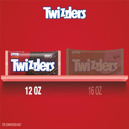 TWIZZLERS Twists HERSHEY'S Chocolate Flavored Licorice Style, Chewy Candy Bags, 12 oz (24 Count)