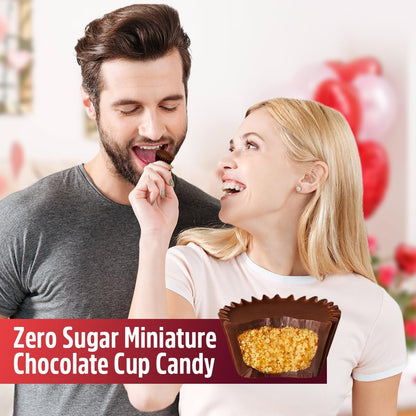 Zero Sugar Miniatures Dark Chocolate, 2 Pound Zero Sugar Peanut Butter Cups Delights, Indulgent Dark Chocolate Peanut Butter Cups For Enjoyment, Perfect For Snacking, Parties, and Gifts