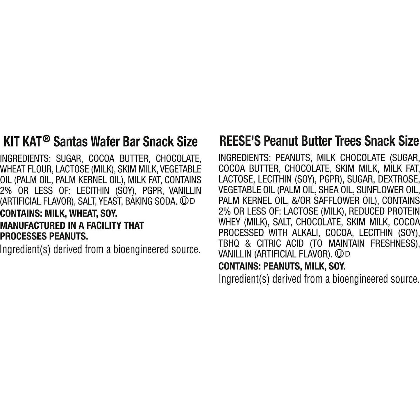 KIT KAT and REESES Assorted Milk Chocolate Snack Size, Christmas Candy Bag, 18.45 oz