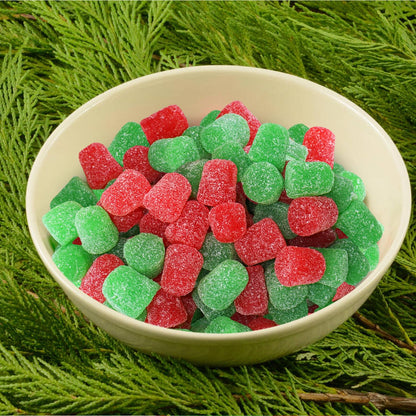 Bulk Christmas Spice Drops Candy - 1 Pound Red & Green Cinnamon & Wintergreen Gumdrops Jelly with Sweet Sugar Coating, Classic Holiday Candy for Baking, Decorating & Snacks - Festive Bulk Christmas Treats