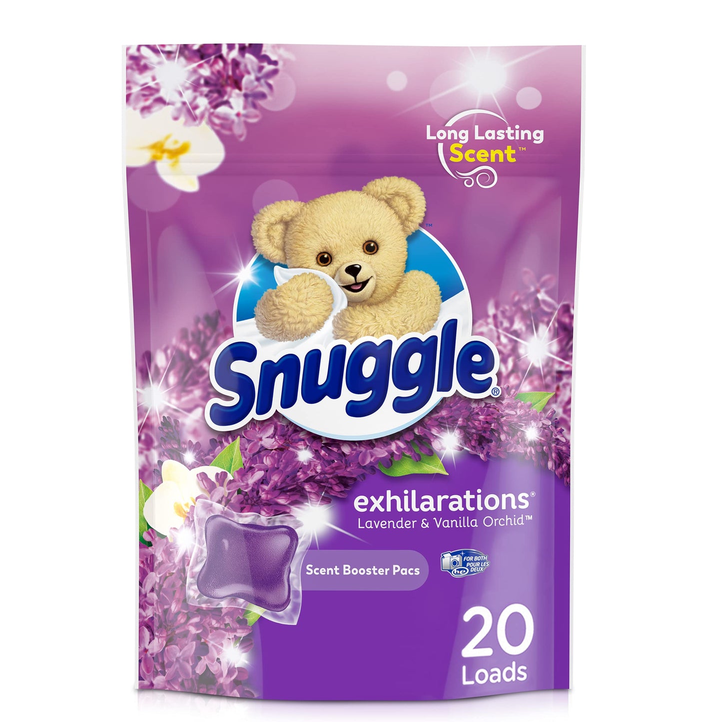 Snuggle Exhilarations in Wash Laundry Scent Booster Pacs, Island Hibiscus and Rainflower, 56 Count