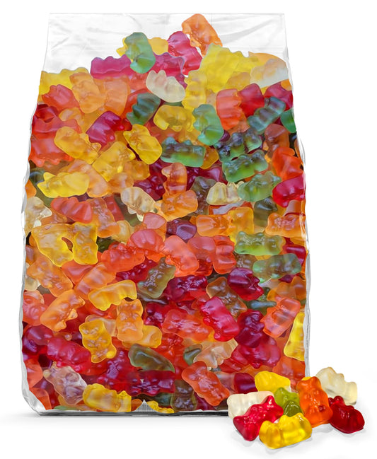 Bulk Gummy Bears 3 Pound Bag – Soft, Chewy Gummy Candy in Assorted Fruity Flavors and Colors, Perfect for Parties, Snacks, Candy Buffets, and Treat Bags