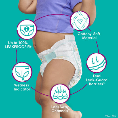 Pampers Cruisers Diapers - Size 4, 124 Count, Disposable Active Baby Diapers with Custom Stretch