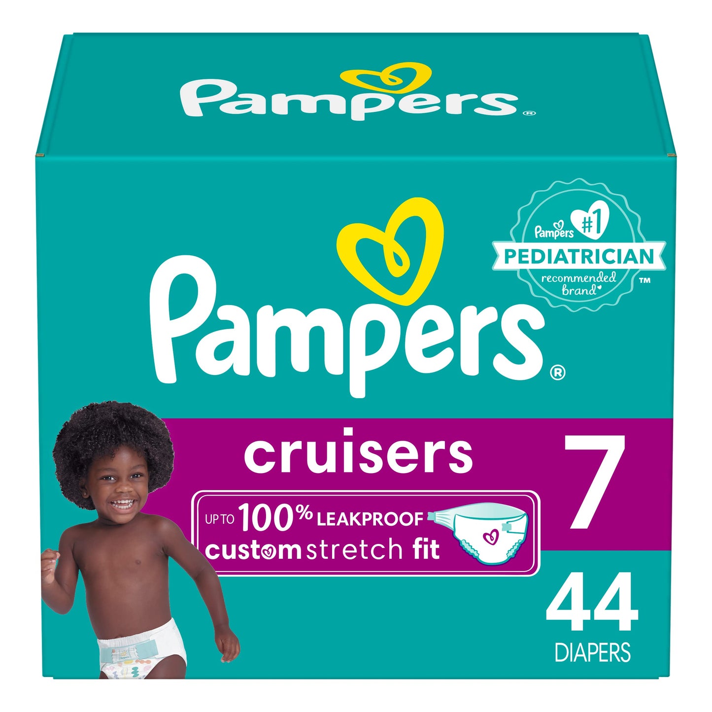 Pampers Cruisers Diapers - Size 4, 124 Count, Disposable Active Baby Diapers with Custom Stretch