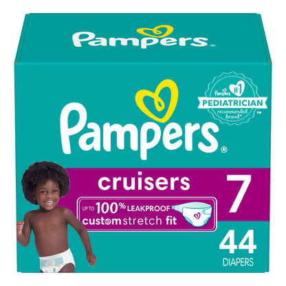 Pampers Cruisers Diapers - Size 4, 124 Count, Disposable Active Baby Diapers with Custom Stretch