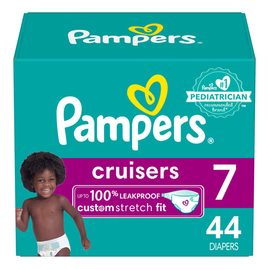 Pampers Cruisers Diapers - Size 4, 124 Count, Disposable Active Baby Diapers with Custom Stretch
