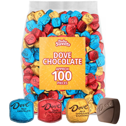 Chocolate Variety Pack, Dovechocolates Individually Wrapped Bulk Approx 100pcs, Ideal Dovepromises for Snacking, Sharing and Gifting, Perfect for Satisfying Every Chocolate Lover’s Craving