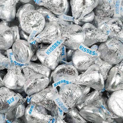 165 Pcs Green & Silver Candy Kisses Milk Chocolate (1.65 lbs)