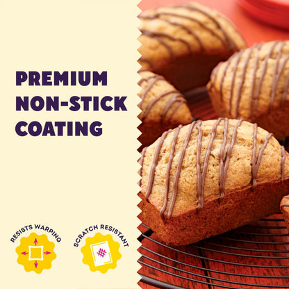 Wilton Gold Non-Stick Mini Loaf Pan, Stainless Steel Bakeware, Made without PFAS, Packaging May Vary