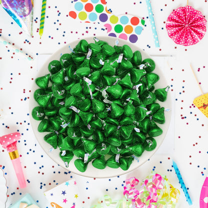 Milk Chocolate Candy in Green Foil - 1 Pound Bulk Bag Halloween Candy Individually Wrapped Classic Chocolate Drops for St. Patrick’s Day, Holidays, Party Favors, and Gifts - Approx. 100 Pieces