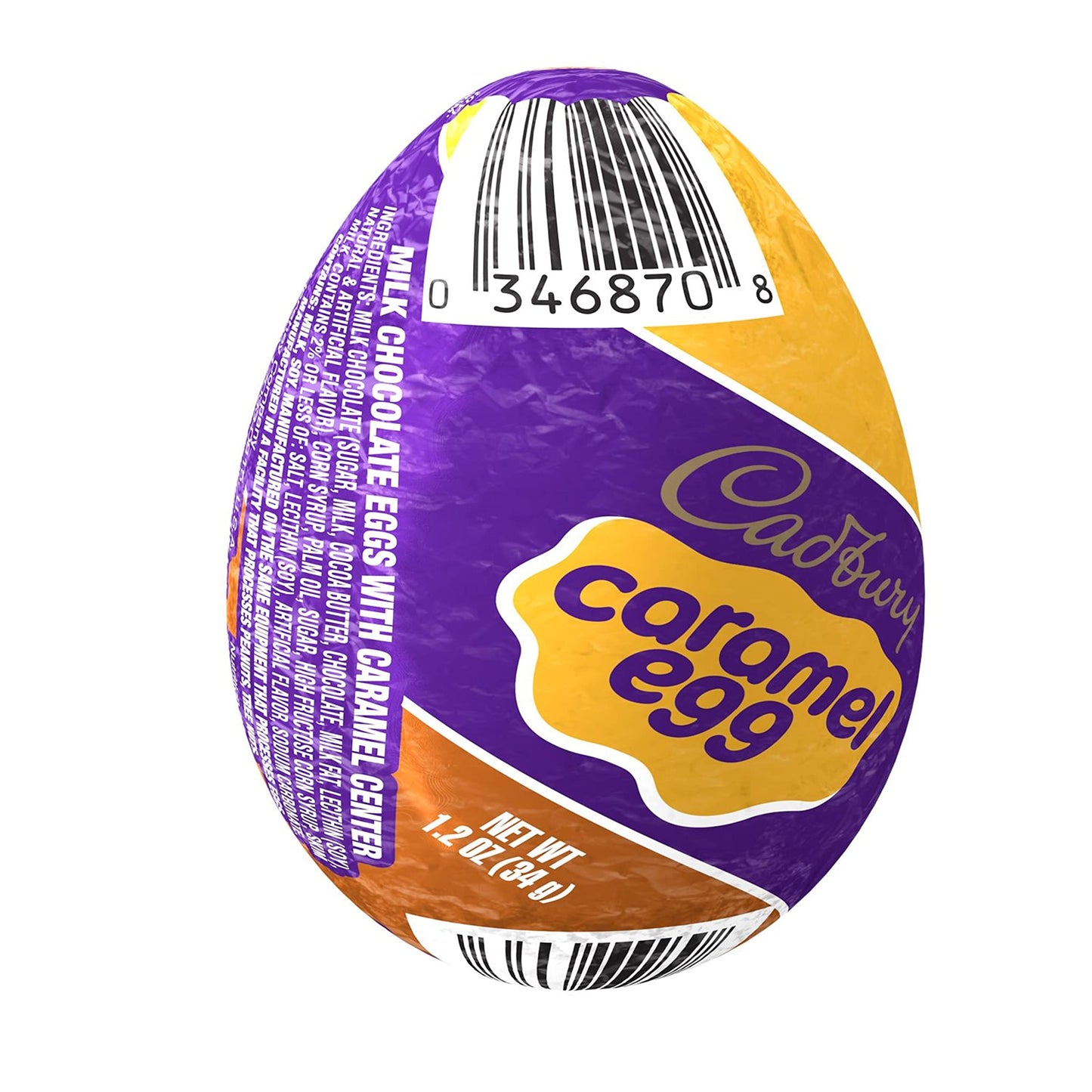 CADBURY Milk Chocolate with Caramel Center Eggs Candy, Bulk Easter, 1.2 oz Packs (48 Count)
