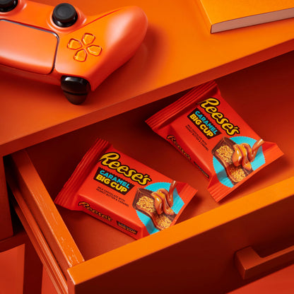 REESE'S Big Cup Caramel Milk Chocolate Peanut Butter Cups, Candy Packs, 1.4 oz (16 Count)