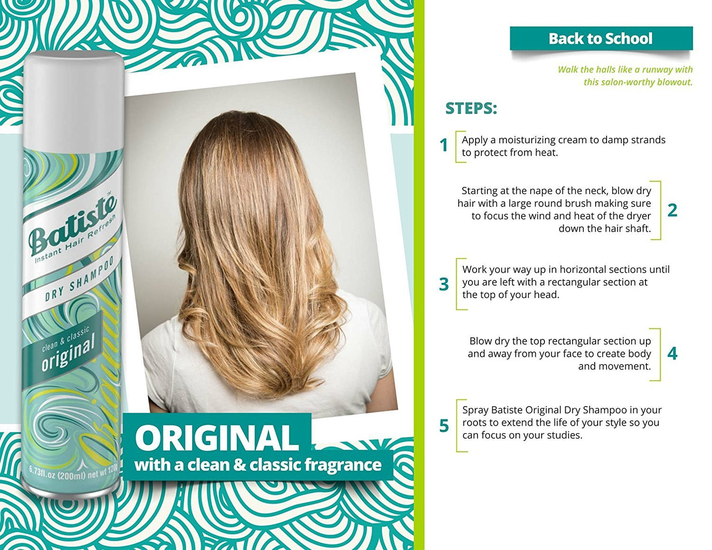 Batiste Dry Shampoo, Original Fragrance, 6.73 Fl Oz,Pack of 3
