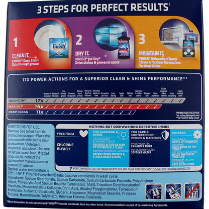 Finish - Max in 1-63ct - Dishwasher Detergent - Powerball - Wrapper Free Dishwashing Tablets - Dish Tabs