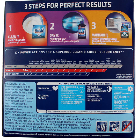 Finish - Max in 1-63ct - Dishwasher Detergent - Powerball - Wrapper Free Dishwashing Tablets - Dish Tabs