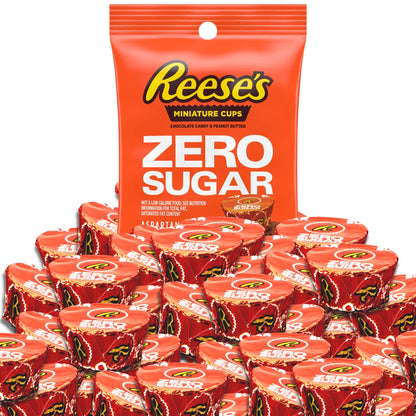 Chain & Jo Sweets Zero Sugar Miniatures Chocolate Peanut Butter Cups Individually Wrapped 2LB BULK Candy Filled with Holiday (2 Pounds), 32 Ounce