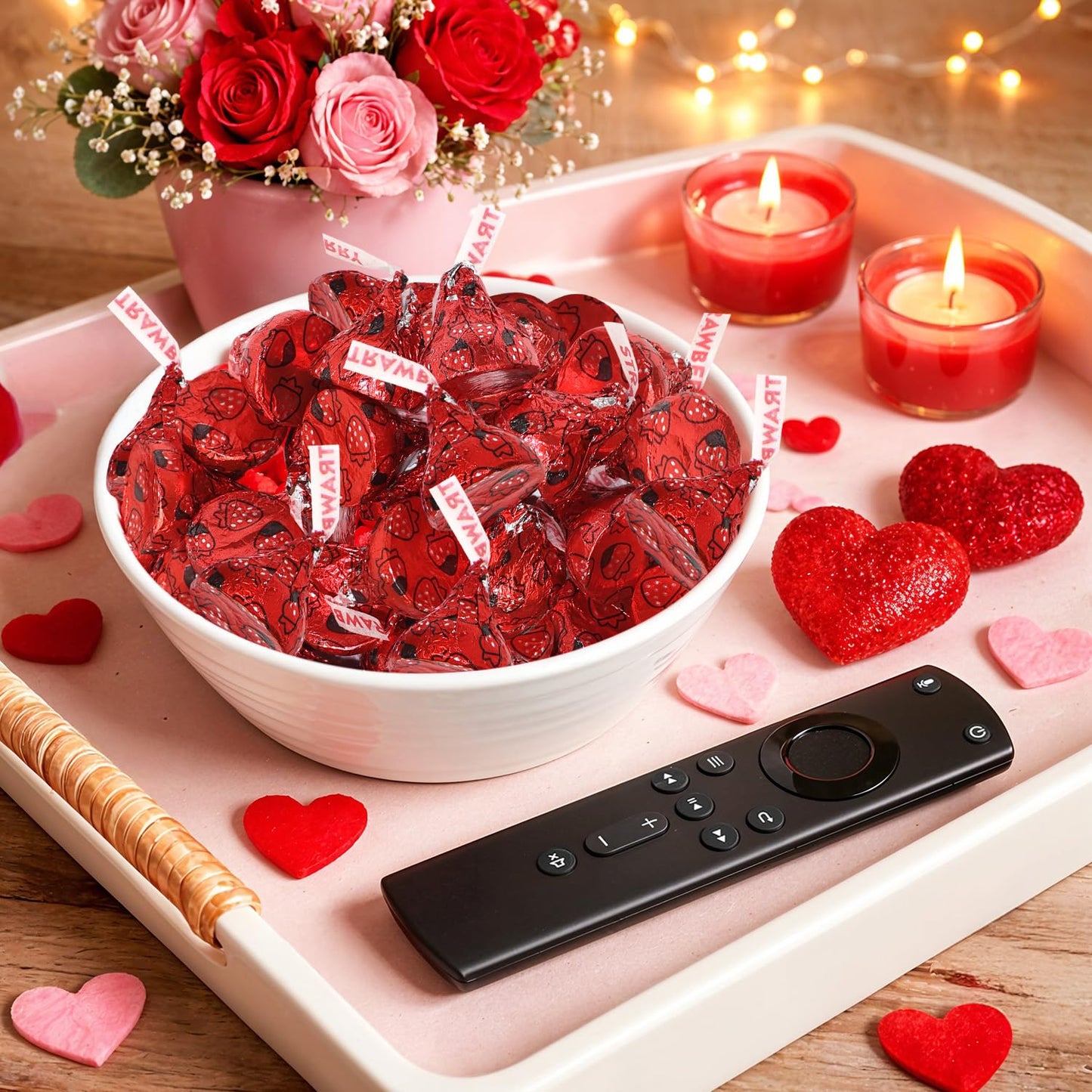 Strawberry Filled Chocolate Valentine Candy - 1 Pound Individually Wrapped Valentine’s Day Candy for Parties, Gift Bags, Candy Bowls, Treat Exchanges & Holiday Celebrations