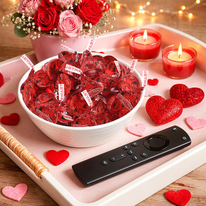 Strawberry Filled Chocolate Valentine Candy - 1 Pound Individually Wrapped Valentine’s Day Candy for Parties, Gift Bags, Candy Bowls, Treat Exchanges & Holiday Celebrations