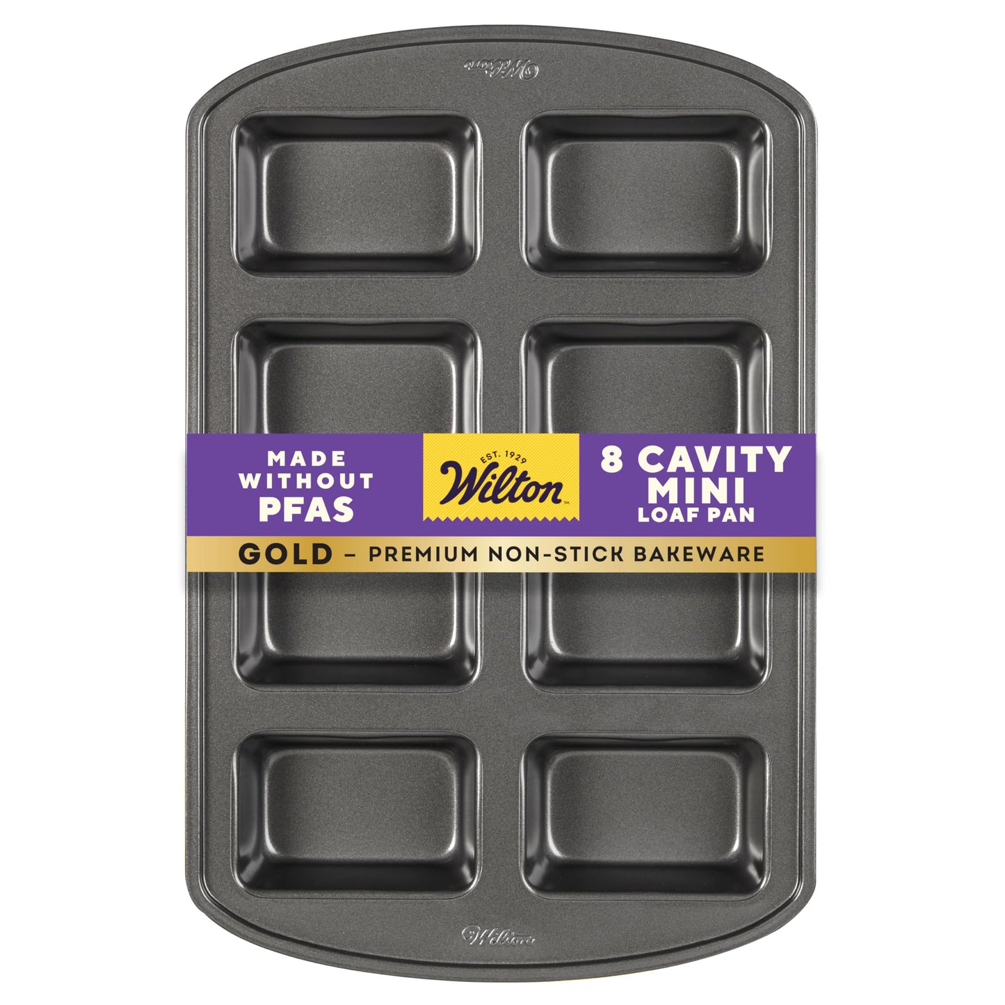 Wilton Gold Non-Stick Mini Loaf Pan, Stainless Steel Bakeware, Made without PFAS, Packaging May Vary