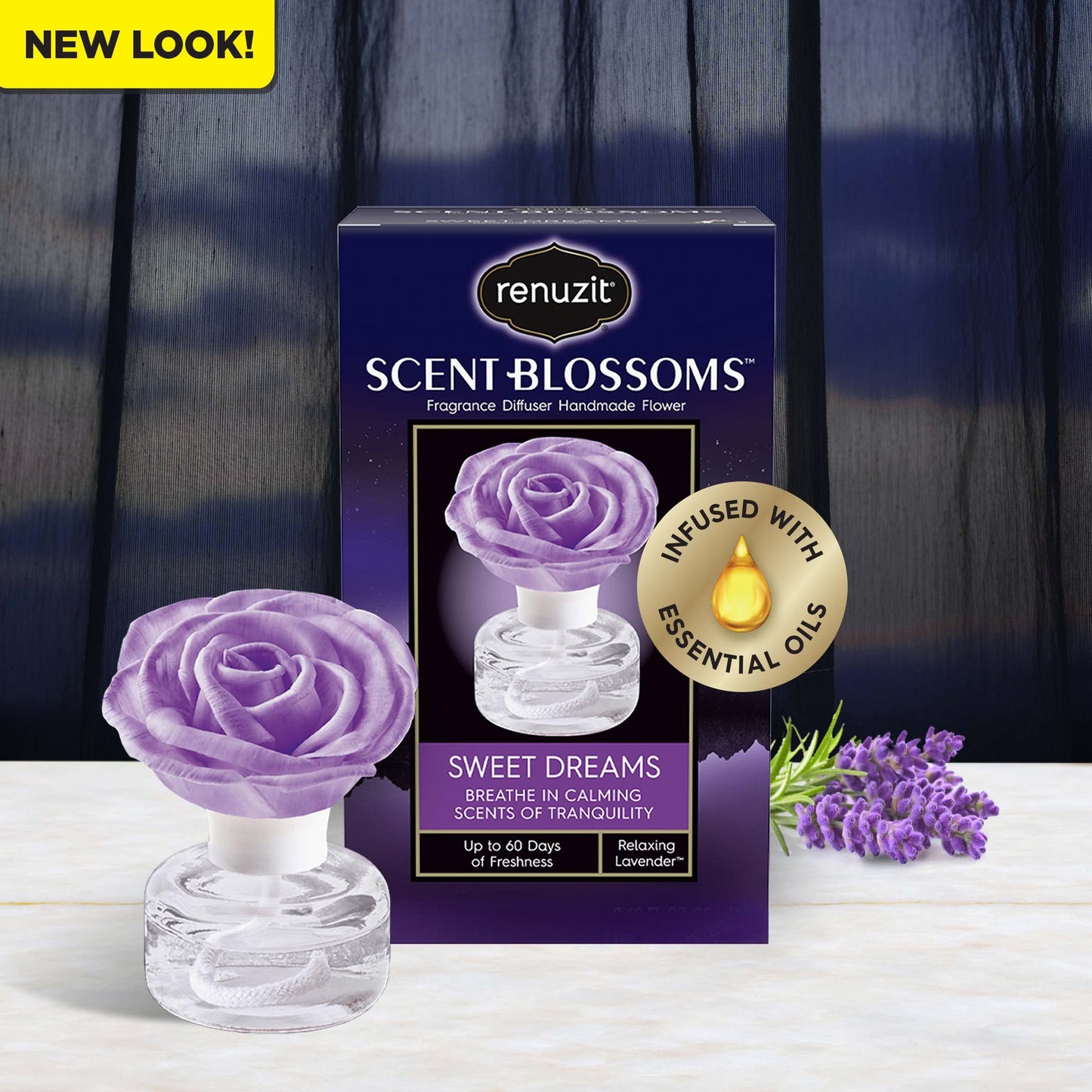 Renuzit Scent Blossoms Fragrance Diffuser Handmade Flower, Sweet Dreams, 1 Count