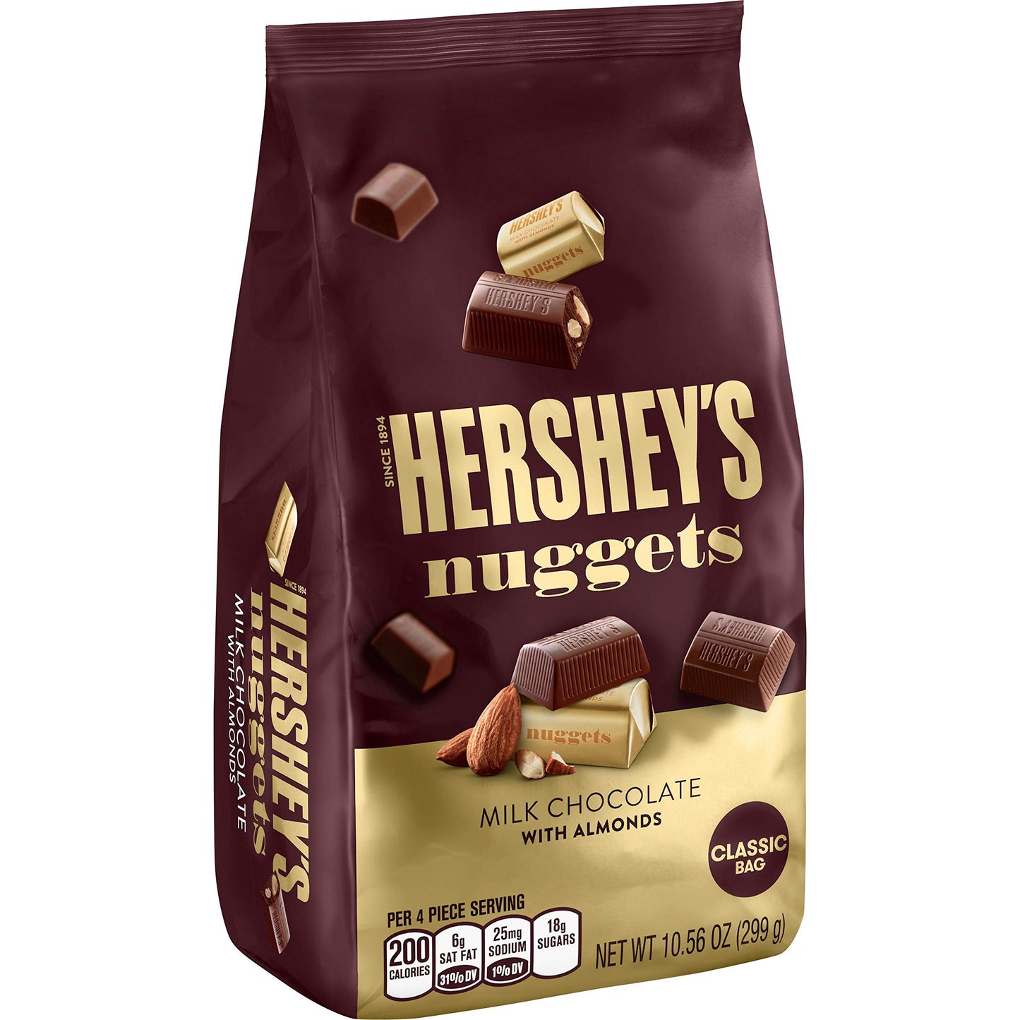 HERSHEY'S Nuggets Chocolate Candy with Almonds, 10.56 Ounce