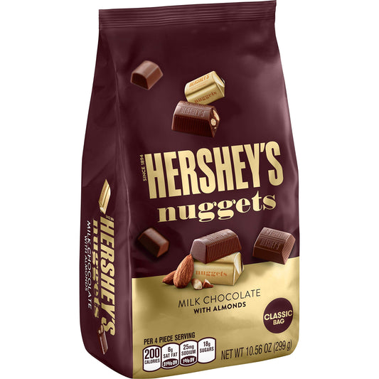 HERSHEY'S Nuggets Chocolate Candy with Almonds, 10.56 Ounce