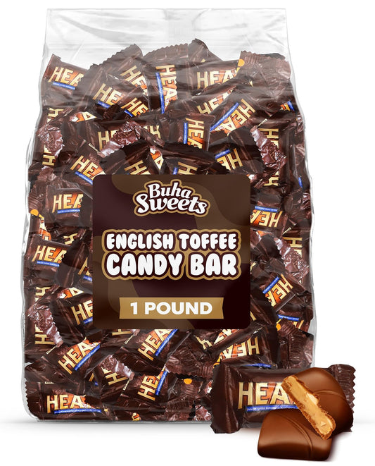 Heath Bars Chocolate Candy, English Toffee Candy, Perfect Mini Candy Bars for Parties Birthdays, and Everyday Snacking, Ideal Halloween Candy for Sharing or Enjoying on Any Occasion