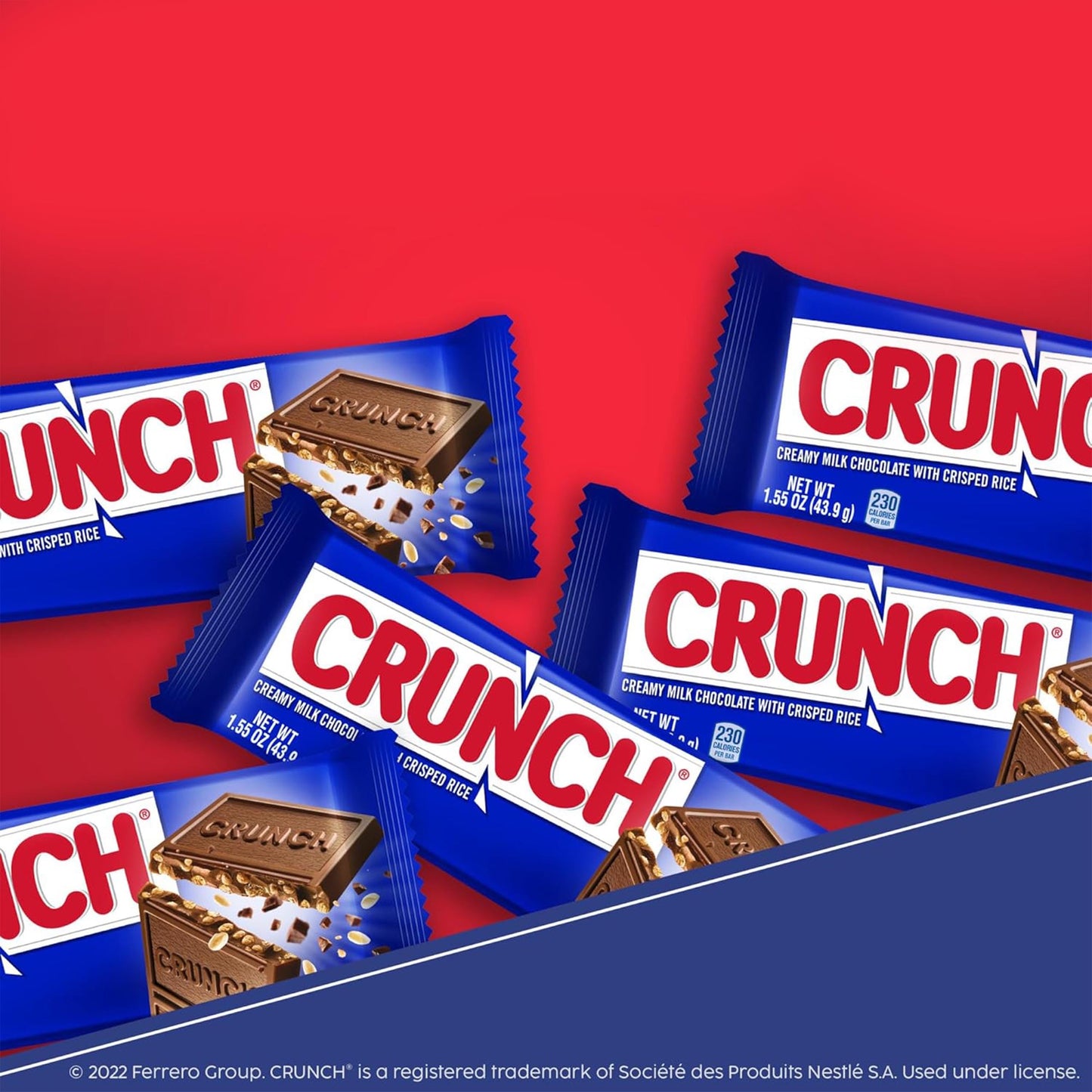 Crunchy Milk Chocolate Candy Bars Bulk, 42 Count, Crisped Rice Crunchy Milk Chocolate Bars, Snack Size Individually Wrapped for Snacking and Sharing