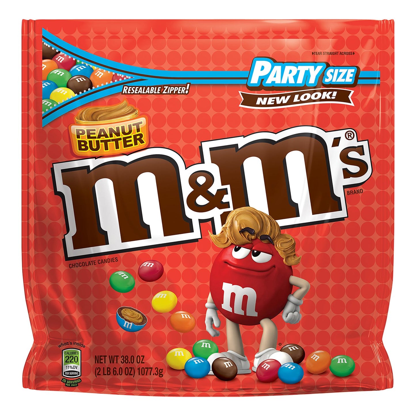 M&M'S Peanut Butter Chocolate Candy Party Size 38-Ounce Bag