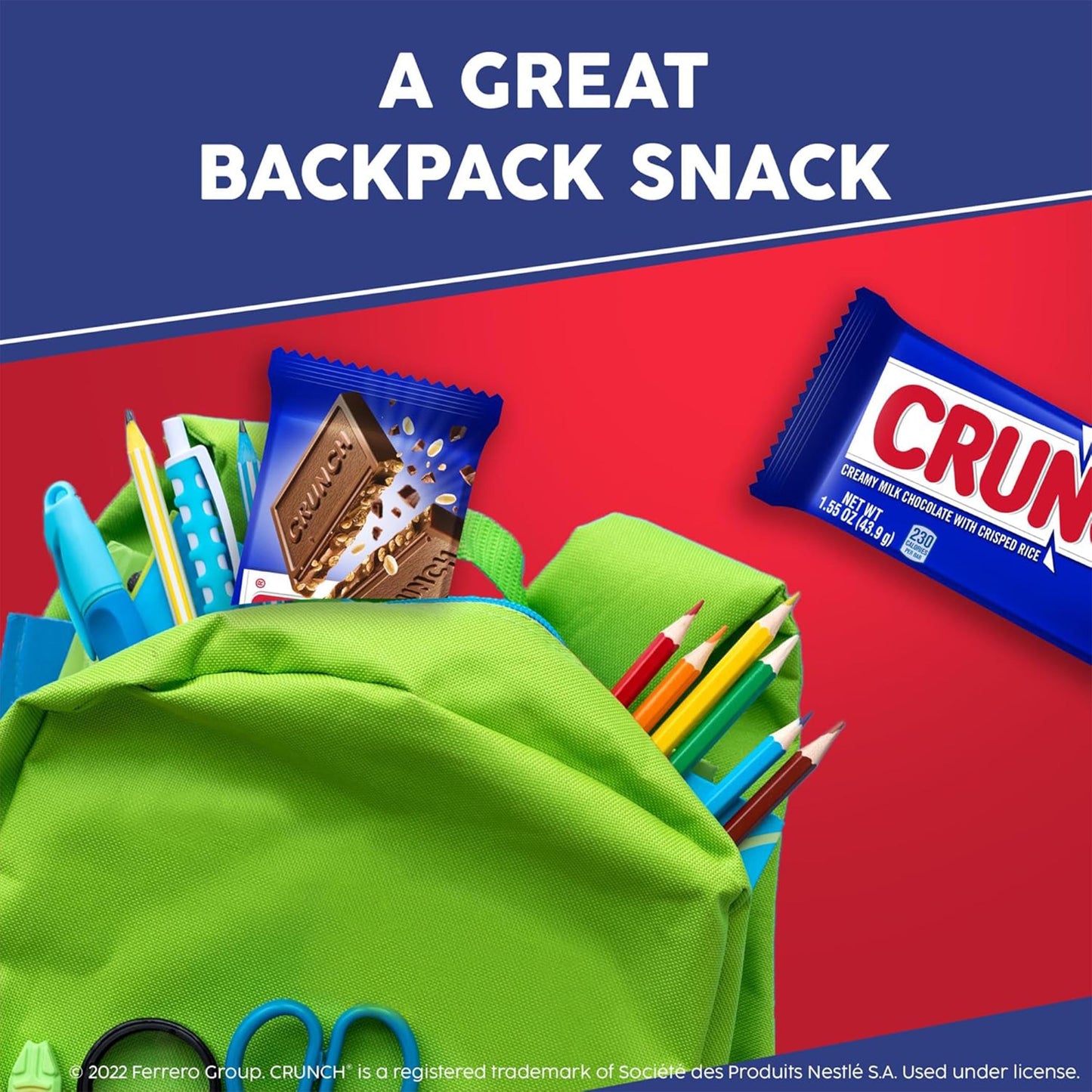 Crunchy Milk Chocolate Candy Bars Bulk, 42 Count, Crisped Rice Crunchy Milk Chocolate Bars, Snack Size Individually Wrapped for Snacking and Sharing