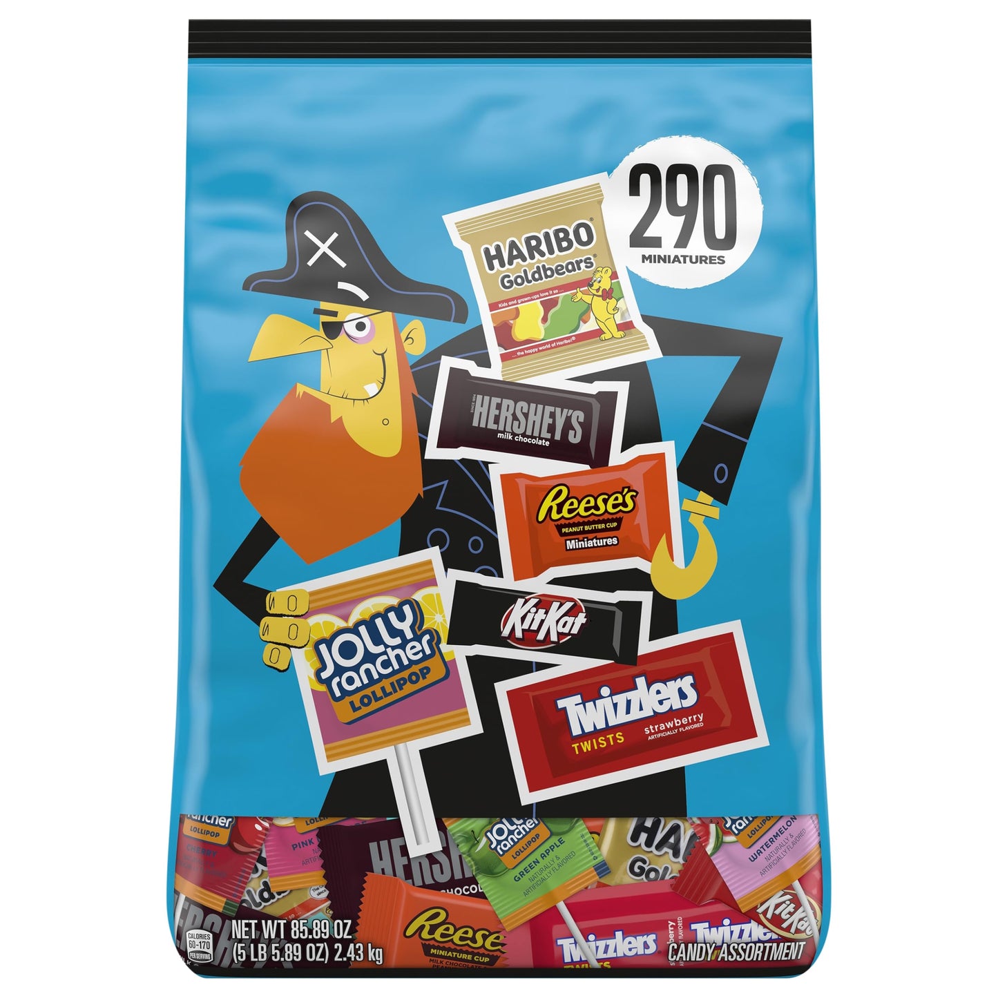 Hershey Miniatures Assorted Flavored, Halloween Candy Bulk Bag, 85.89 oz (290 Pieces)