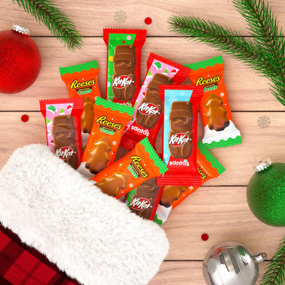 KIT KAT and REESES Assorted Milk Chocolate Snack Size, Christmas Candy Bag, 18.45 oz