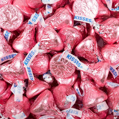Just Candy Pink Candy Kisses Milk Chocolate (1.8 lbs),1 Count (Pack of 180)